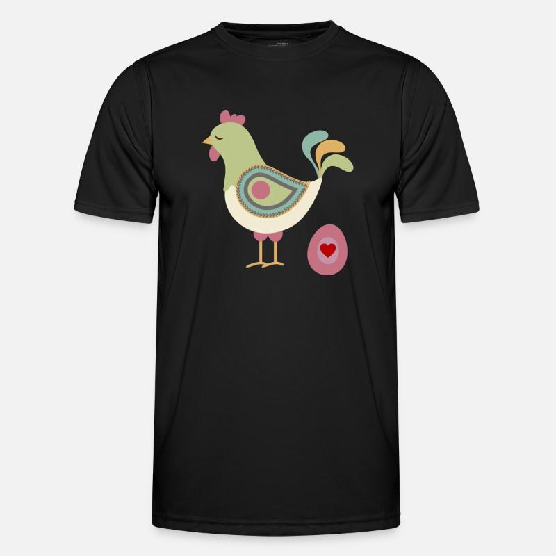 Chicken with easter egg - Men's Functional T-Shirt - black