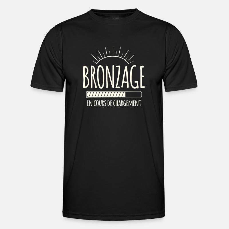 Tan Loading, Summer, Vacation, French - Men's Functional T-Shirt - black