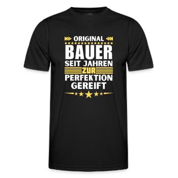 Farmer matured to perfection - Men's Functional T-Shirt - black - Front - AI Model Male 178 dark (178cm)
