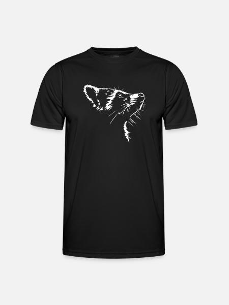 Waschbär Tier Wildtier Waschbären Wilsigns - Männer Funktions-T-Shirt - Schwarz