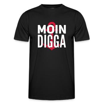 Moin Digga Hamburg - Männer Funktions-T-Shirt - Schwarz - Vorne - AI Model Male 178 dark (178cm)