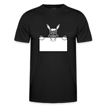 schild mauer wand halb text feld flaeche schreiben - Männer Funktions-T-Shirt - Schwarz - Vorne - AI Model Male 178 dark (178cm)