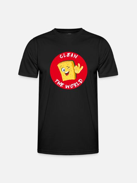 éponge - T-shirt sport Homme - noir