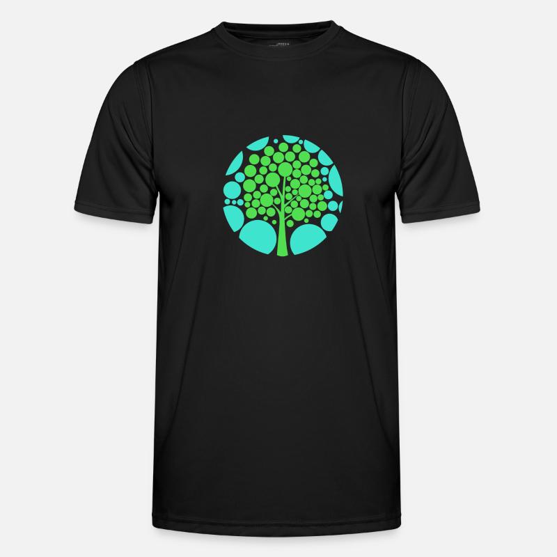 Optical illusion tree - Men's Functional T-Shirt - black