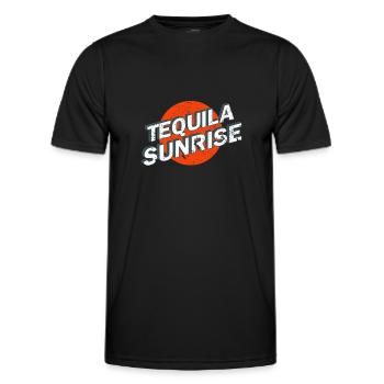 Tequila Sunrise Reto Logo Vintage - T-shirt sport Homme - noir - Devant - AI Model Male 178 dark (178cm)