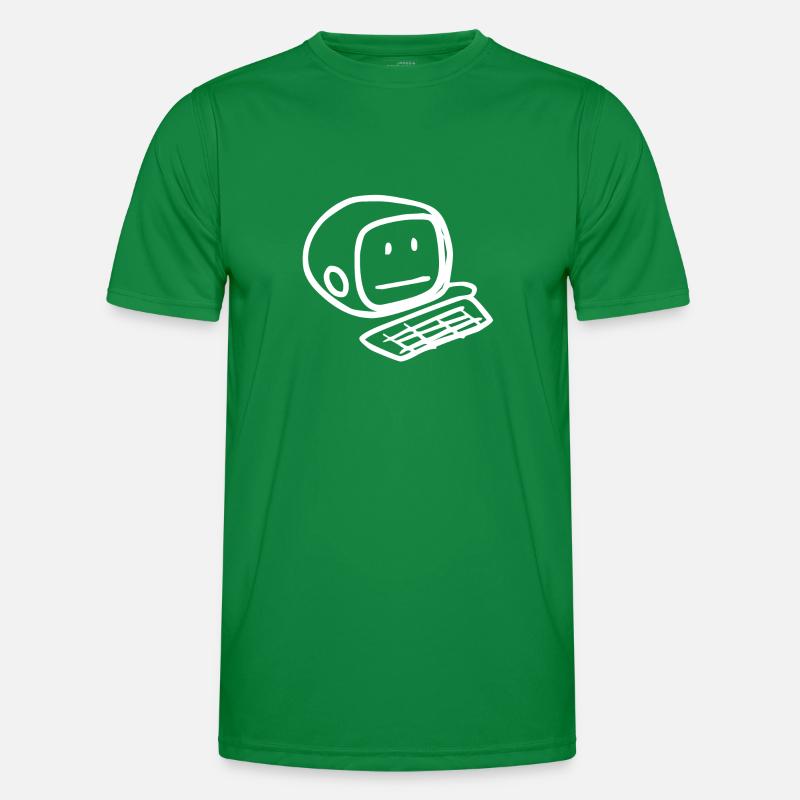 Computer Smiley Face (White) Men's Functional T-Shirt