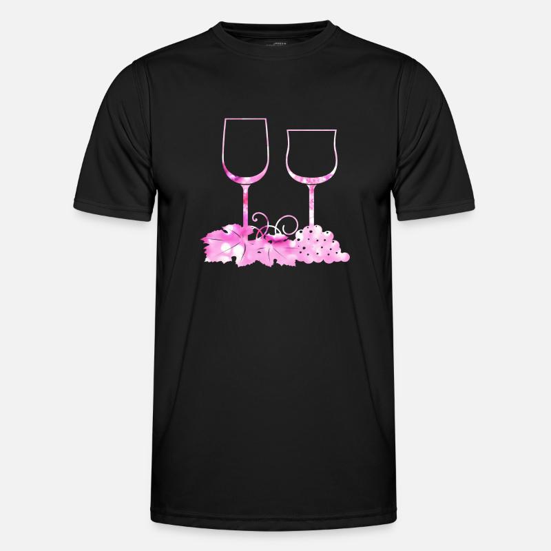 Wine glasses Grape vine leaf - Men's Functional T-Shirt - black