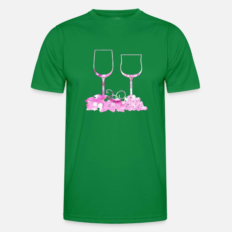 Wine glasses Grape vine leaf Men's Functional T-Shirt