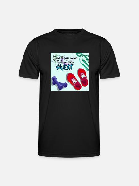 GOOD THINGS COME with fitness - Men's Functional T-Shirt - black