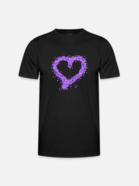 Heart purple - Men's Functional T-Shirt - black
