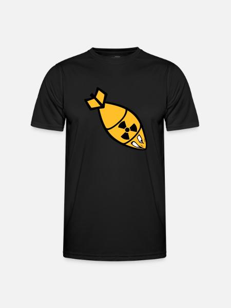 face atomic bomb radioactive bombard - Men's Functional T-Shirt - black