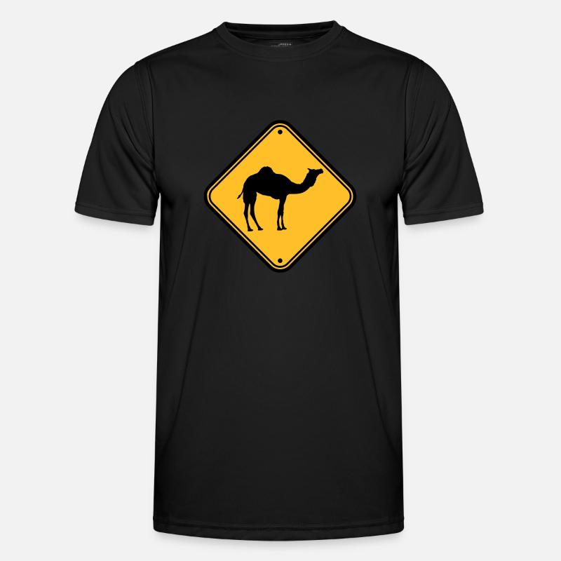 Shield warning danger caution Caution came - Men's Functional T-Shirt - black