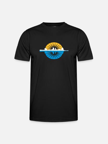 Leipzig Skyline - Männer Funktions-T-Shirt - Schwarz