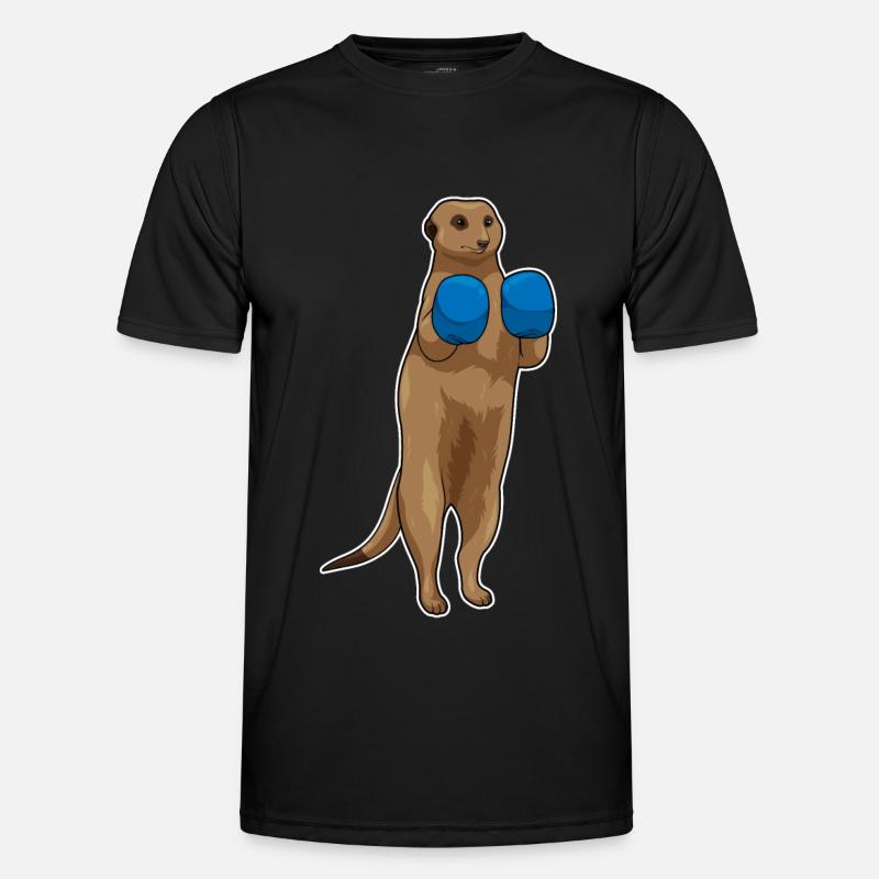 Erdmännchen Boxer Boxhandschuhe - Männer Funktions-T-Shirt - Schwarz