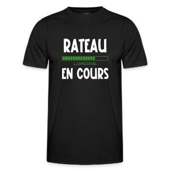 rateau en cours - T-shirt sport Homme - noir - Devant - AI Model Male 178 dark (178cm)