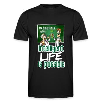 Scientist agree intelligent life is possible - Männer Funktions-T-Shirt - Schwarz - Vorne - AI Model Male 178 dark (178cm)