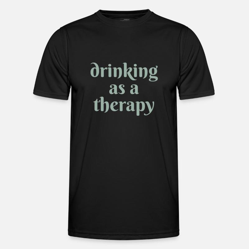 drinking as a therapy - Men's Functional T-Shirt - black