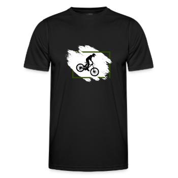 Mountainbike Fahrrad Radsport Geschenk downhill - Männer Funktions-T-Shirt - Schwarz - Vorne - AI Model Male 178 dark (178cm)