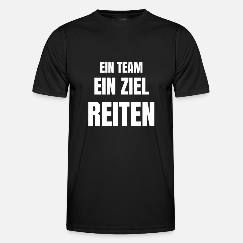 Ein Team, ein Ziel, Reiten. - Männer Funktions-T-Shirt - Schwarz