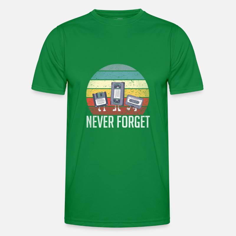 Never Forget 80er 90er Retro Technik Diskette Männer Funktions-T-Shirt