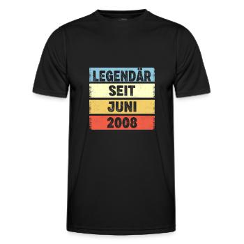 14 Jahre Legendär Seit Juni 2008 14. Geburtstag - Männer Funktions-T-Shirt - Schwarz - Vorne - AI Model Male 178 dark (178cm)