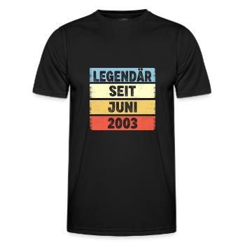 19 Jahre Legendär Seit Juni 2003 19. Geburtstag - Männer Funktions-T-Shirt - Schwarz - Vorne - AI Model Male 178 dark (178cm)