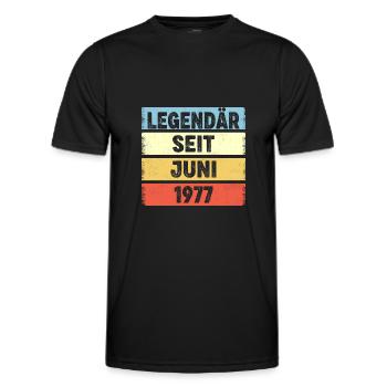 45 Jahre Legendär Seit Juni 1977 45. Geburtstag - Männer Funktions-T-Shirt - Schwarz - Vorne - AI Model Male 178 dark (178cm)