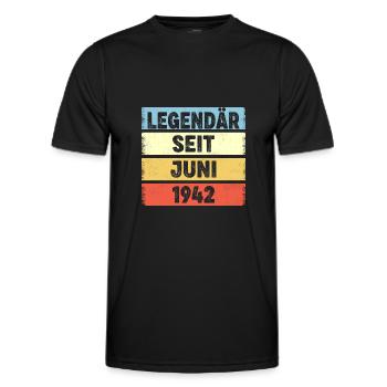 80 Jahre Legendär Seit Juni 1942 80. Geburtstag - Männer Funktions-T-Shirt - Schwarz - Vorne - AI Model Male 178 dark (178cm)
