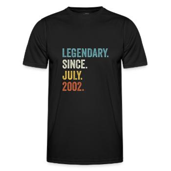 20 Years Old Legendary Since July 2002 20th - Men's Functional T-Shirt - black - Front - AI Model Male 178 dark (178cm)