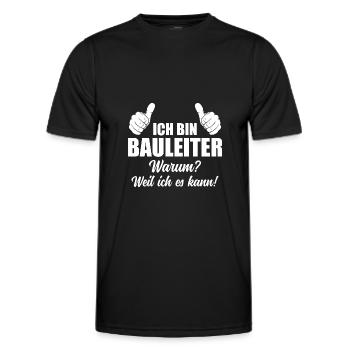 Baustelle Leiter Bauherr Bauaufsicht Bauleiter - Männer Funktions-T-Shirt - Schwarz - Vorne - AI Model Male 178 dark (178cm)