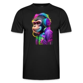 monkey music graffiti - T-shirt sport Homme - noir - Devant - AI Model Male 178 dark (178cm)