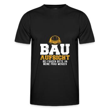 Richtfest Hausbau Bauherr Geschenkidee - Männer Funktions-T-Shirt - Schwarz - Vorne - AI Model Male 178 dark (178cm)