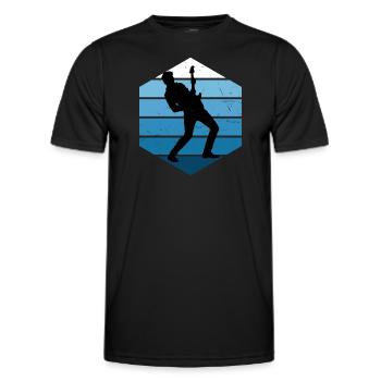 Guitar electronic guitar electric guitar acoustic guitar - Men's Functional T-Shirt - black - Front - AI Model Male 178 dark (178cm)
