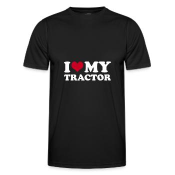 I Love My Tractor Traktor - Männer Funktions-T-Shirt - Schwarz - Vorne - AI Model Male 178 dark (178cm)