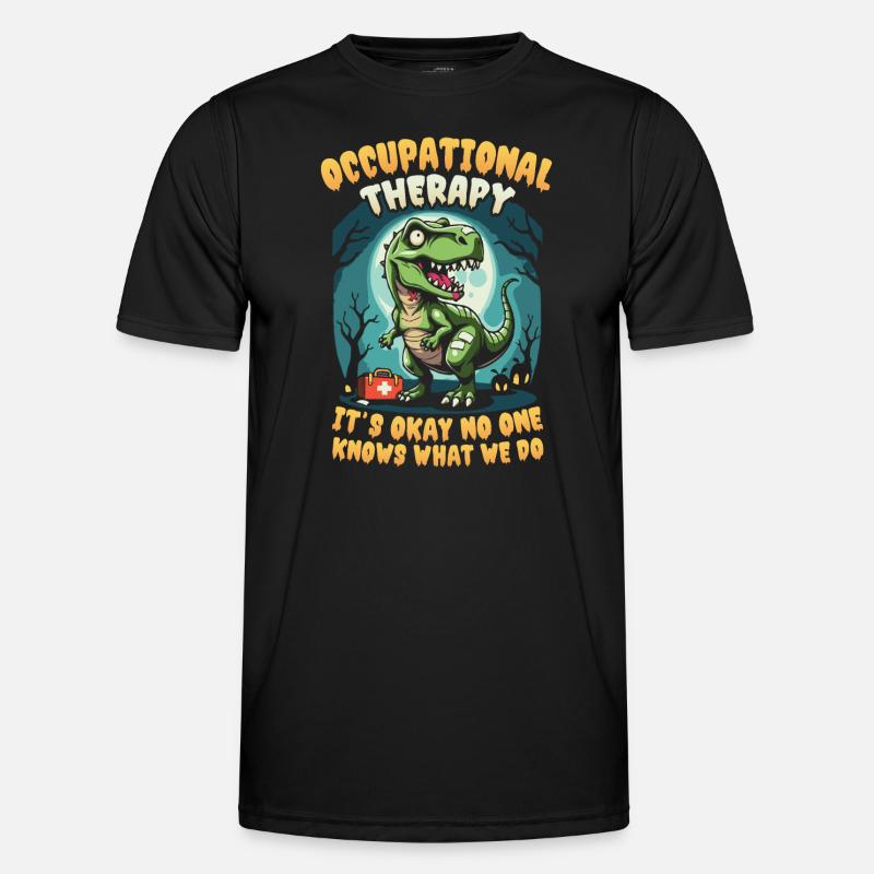 Funny Dino: Occupational Therapy Design - Men's Functional T-Shirt - black