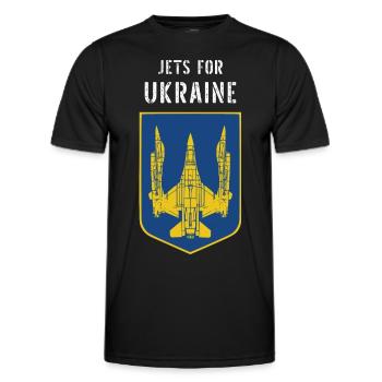 Jets for Ukraine, fighter jets for Ukraine - Men's Functional T-Shirt - black - Front - AI Model Male 178 dark (178cm)