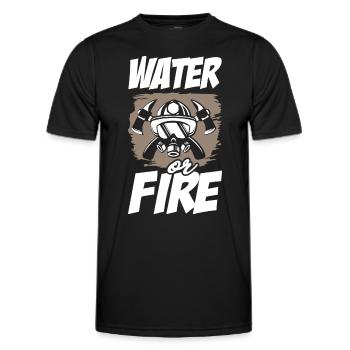 Water or Fire Firefighter - Men's Functional T-Shirt - black - Front - AI Model Male 178 dark (178cm)