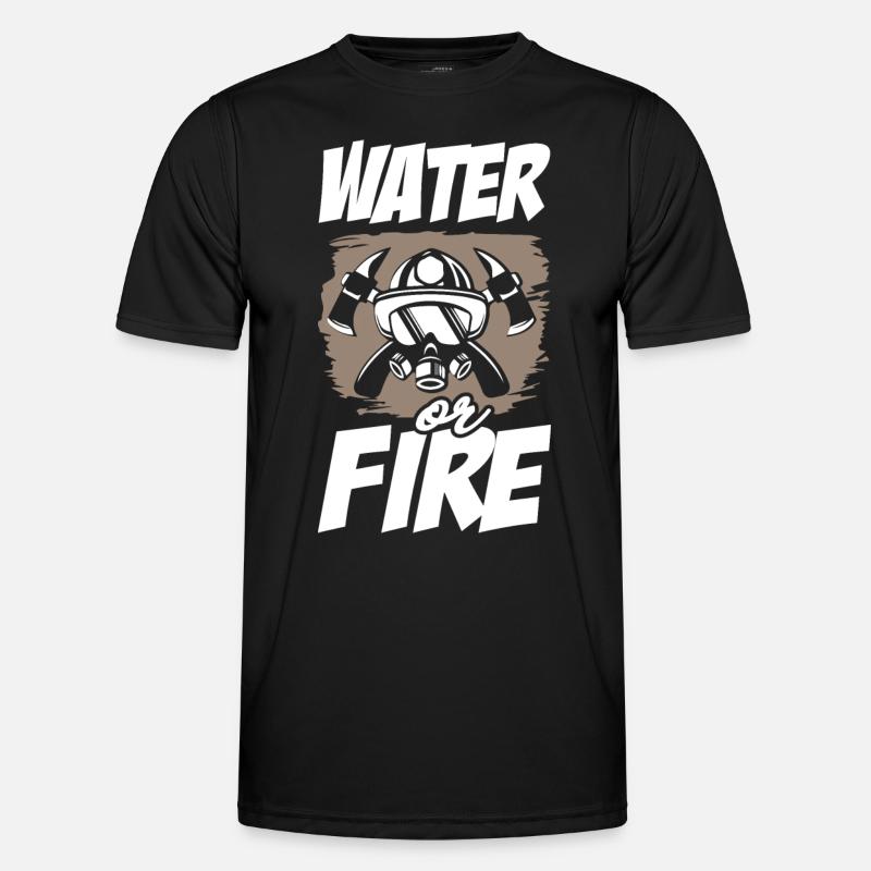 Water or Fire Firefighter - Männer Funktions-T-Shirt - Schwarz