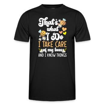 Beekeeper flower insects - Men's Functional T-Shirt - black - Front - AI Model Male 178 dark (178cm)