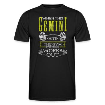 Zwilling Tierkreiszeichen Element - Männer Funktions-T-Shirt - Schwarz - Vorne - AI Model Male 178 dark (178cm)