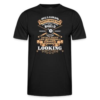 Billiard Billardspieler Kö Kugeln - Männer Funktions-T-Shirt - Schwarz - Vorne - AI Model Male 178 dark (178cm)