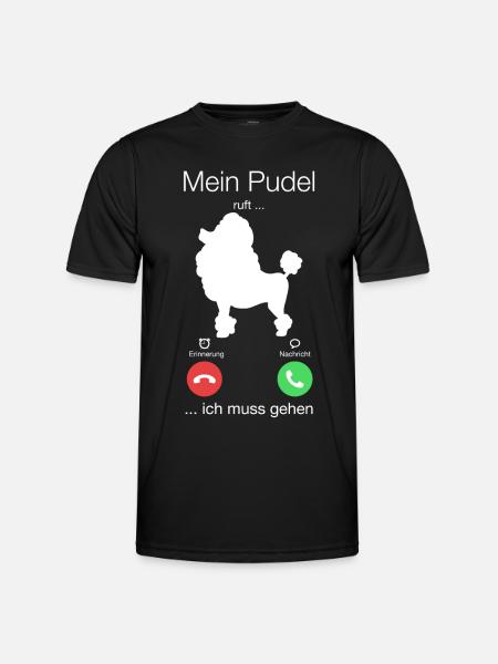 Geschenk Anruf Pudel ruft - Männer Funktions-T-Shirt - Schwarz