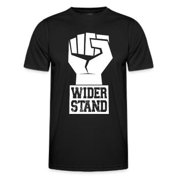 WIDERSTAND WIRD SIND DAS VOLK - Männer Funktions-T-Shirt - Schwarz - Vorne - AI Model Male 178 dark (178cm)