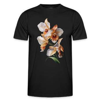 Orchidee - Männer Funktions-T-Shirt - Schwarz - Vorne - AI Model Male 178 dark (178cm)