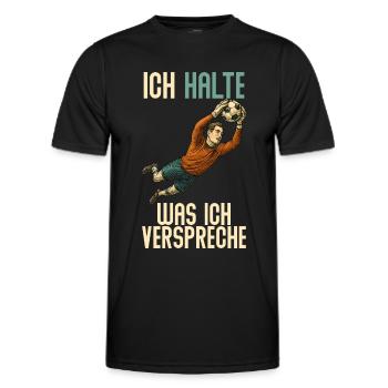 Torwart Tormann Spruch Torhüter lustig - Männer Funktions-T-Shirt - Schwarz - Vorne - AI Model Male 178 dark (178cm)