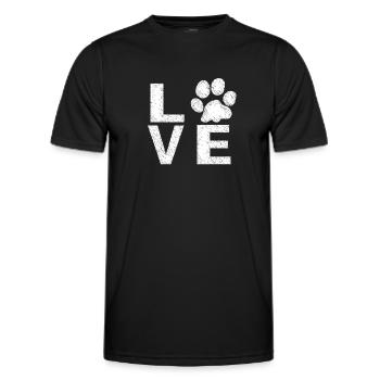 love Paw - Men's Functional T-Shirt - black - Front - AI Model Male 178 dark (178cm)