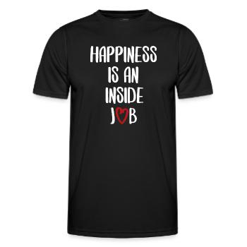 Happiness happy Happiness quotes funny saying - Men's Functional T-Shirt - black - Front - AI Model Male 178 dark (178cm)