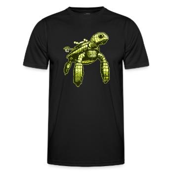 Video Game 8 Bit Turtle - Men's Functional T-Shirt - black - Front - AI Model Male 178 dark (178cm)