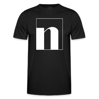 Lettre alphabet n - T-shirt sport Homme - noir - Devant - AI Model Male 178 dark (178cm)