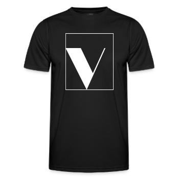 Letter alphabet v - Men's Functional T-Shirt - black - Front - AI Model Male 178 dark (178cm)